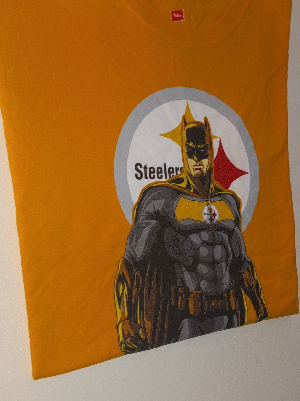 Hanes Yellow Batman x Steelers Short Sleeve Graphic Tee